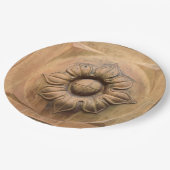 古いテラコイタリアンッタフローラ斑、ロゼット瓦 ペーパープレート (アングル)