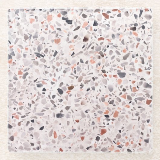 古いテラッツォのテクスチャ、ハンパーパターン。 ガラスコースター (正面)