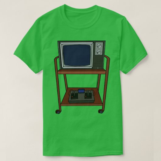 古いテレビとビデオゲーム Tシャツ (デザイン正面)