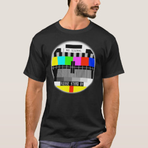 古いテレビ画面Tシャおもしろいツが信号なし – お願いします Tシャツ