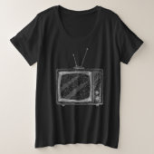 古いテレビ プラスサイズTシャツ (デザイン正面)