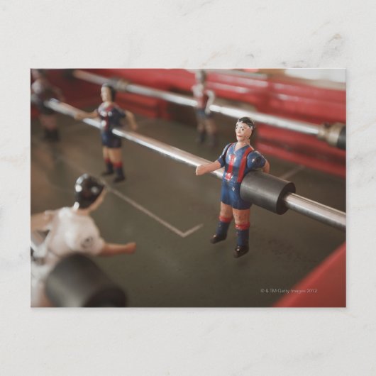 古いテーブルサッカー選手 ポストカード (正面)