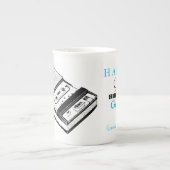 古いテープレコーダー90歳の誕生日パーソナライズされたマグカップ ボーンチャイナマグカップ (正面)