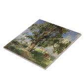 古いトネリコ(キャンバスの油) タイル (側面)