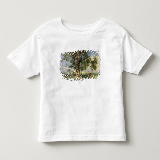 古いトネリコ(キャンバスの油) トドラーTシャツ (正面)