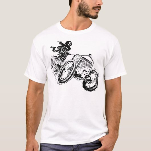 古いトラクターに乗った死神 Tシャツ (正面)