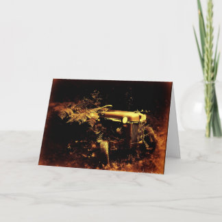 古いトラクターのセピア色の父の日カード カード
