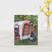 古いトラクター カード (黄色い花)