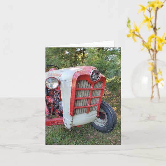 古いトラクター カード (黄色い花)