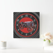 古いトラクター スクエア壁時計 (ホーム)