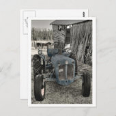 古いトラクター ポストカード (正面/裏面)
