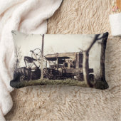 古いトラクター ランバークッション (ブランケット)