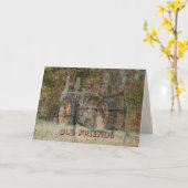 古いトラクター&古い友達カスタマイズ-  カード (黄色い花)