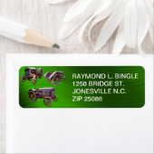 古いトラクター – 差出人住所ラベル ラベル (インサイチュ)