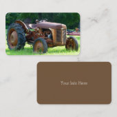 古いトラク素朴タービジネスカード 名刺 (正面/裏面)