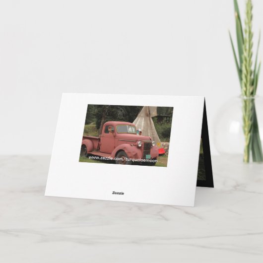 古いトラックおよびテント小屋の挨拶状 カード (裏面)