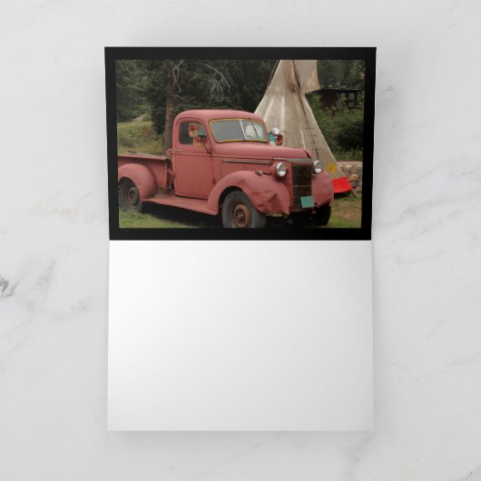 古いトラックおよびテント小屋の挨拶状 カード (内部)