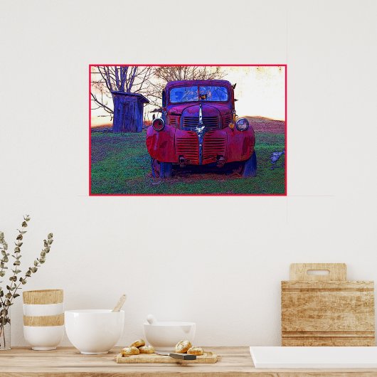 古いトラックの写真ポスター ポスター (キッチン)