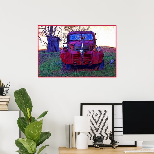 古いトラックの写真ポスター ポスター (ホームオフィス)