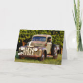 古いトラッククラシックの車ノートカード カード (正面)