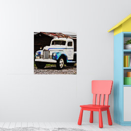 古いトラック写真のポスターアート ポスター