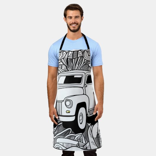 古いトラック エプロン (着用した状態)