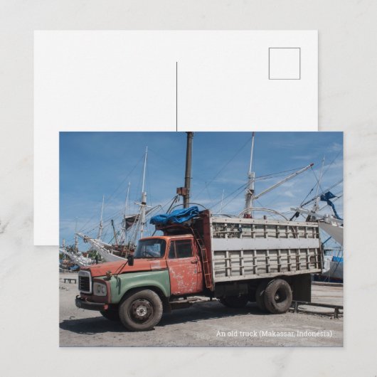 古いトラック ポストカード (正面/裏面)