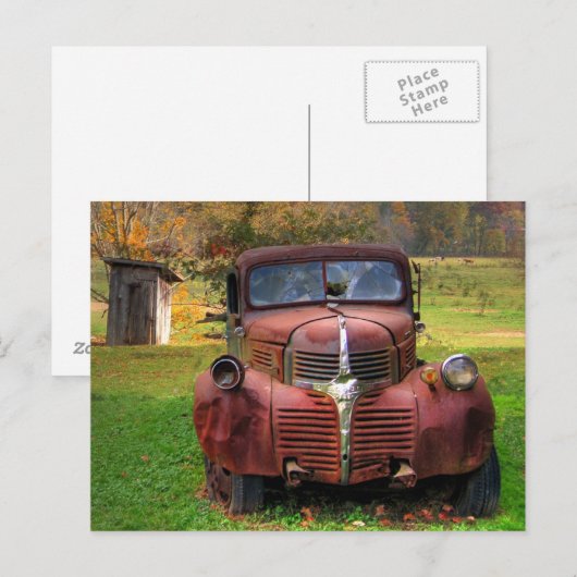 古いトラック ポストカード (正面/裏面)