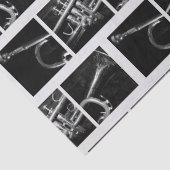 古いトランペット黒と白のパターンミュージシャン 薄葉紙 (詳細)