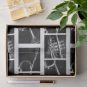 古いトランペット黒と白のパターンミュージシャン 薄葉紙 (ギフト)