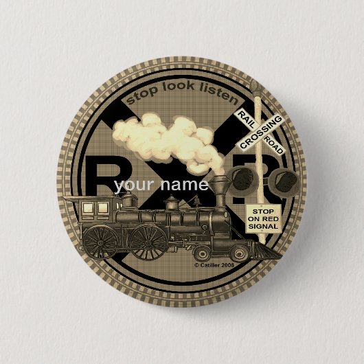 古いトレインピンボタン 缶バッジ (正面)