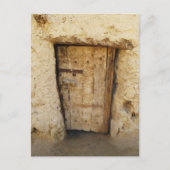 古いドアシワオアシス、エジプトの泥れんが造りの家 ポストカード (正面)