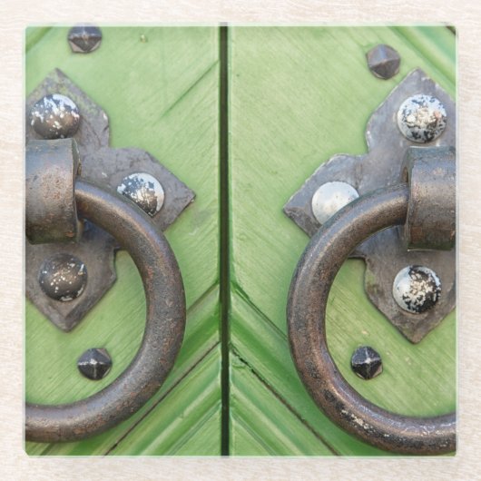 古いドア ガラスコースター (正面)