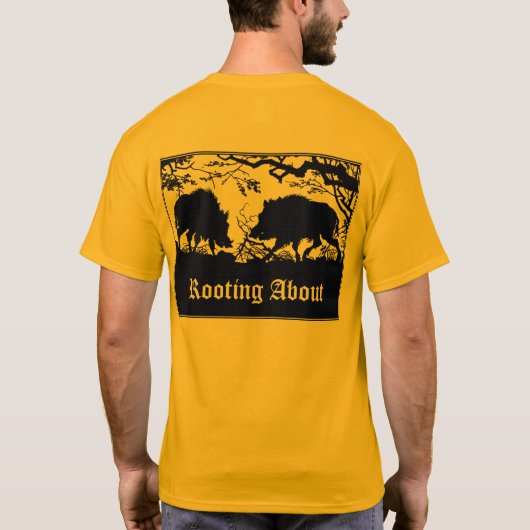 古いドイツのデザインの前部及び背部を定着させているイノシシ Tシャツ (裏面)