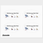 古いドイツのフクロウクラブシール 楕円形シール (シート)