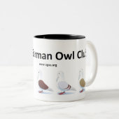 古いドイツのフクロウクラブマグ ツートーンマグカップ (正面右)