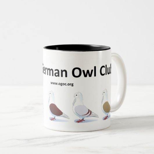 古いドイツのフクロウクラブマグ ツートーンマグカップ (正面右)