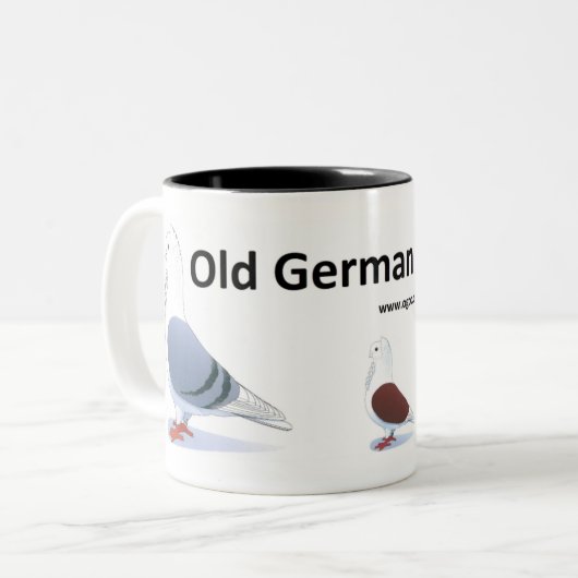 古いドイツのフクロウクラブマグ ツートーンマグカップ (正面左)