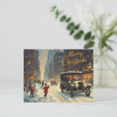 古いニューヨークのクリスマスのポストカード シーズンポストカード (スタンド正面)