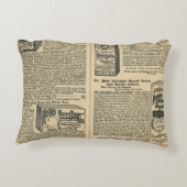 古いノタルグヴィンテージ新聞カタログデザイン アクセントクッション (裏面)