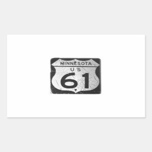 古いハイウェー61のステッカー 長方形シール