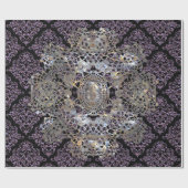 古いハリウッドのダマスク織のカッコいいのシックなエレガント ラッピングペーパー (フラット)