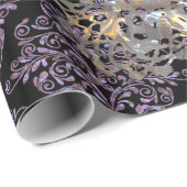 古いハリウッドのダマスク織のカッコいいのシックなエレガント ラッピングペーパー (ロールコーナー)