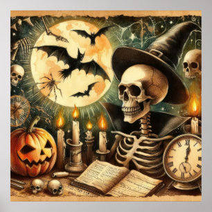 古いハロウィンアートポスター ポスター