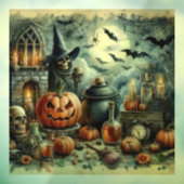 古いハロウィーンアートウィンドウにしがみつく ウィンドウサイン (シート3)