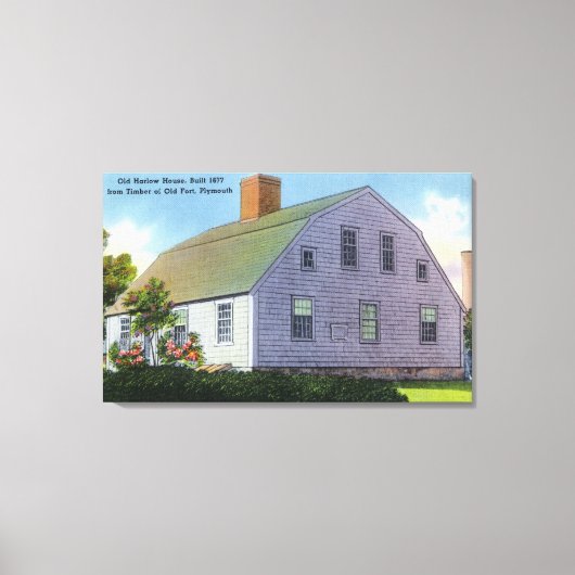 古いハロウハウスの外観 キャンバスプリント (正面)