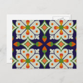 古いハートタイル ポストカード (正面/裏面)