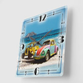 古いハービー時計 スクエア壁時計 (傾斜)