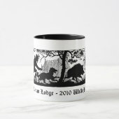 古いバイエルンのスタイルのイノシシのブタ/イノシシの狩り マグカップ (中央)