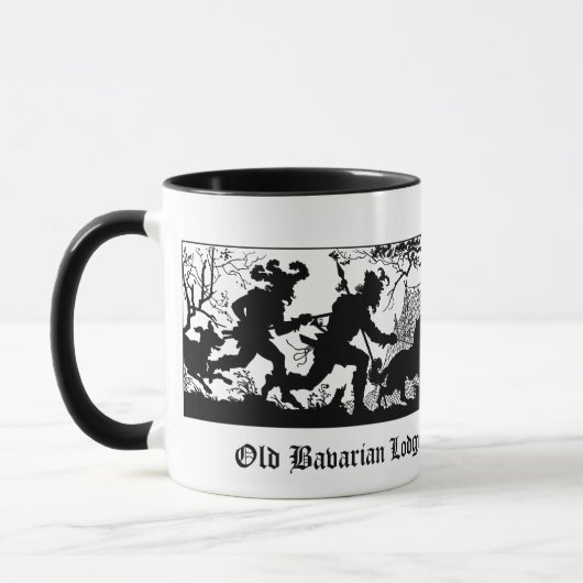 古いバイエルンのスタイルのイノシシのブタ/イノシシの狩り マグカップ (左)